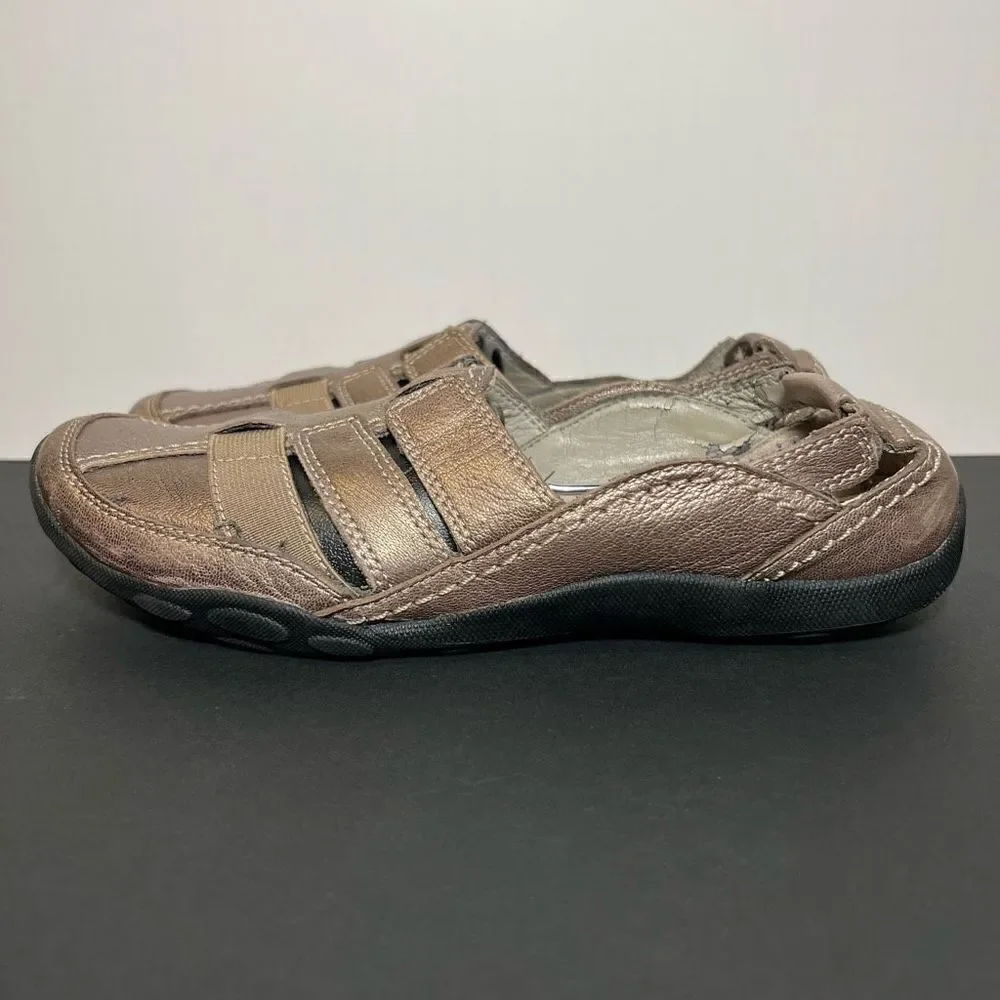 Womens CLARKS Haley Stork Bronze Brown Slip On Sandals / Size 7.5 Medium - Picture 3 of 8
